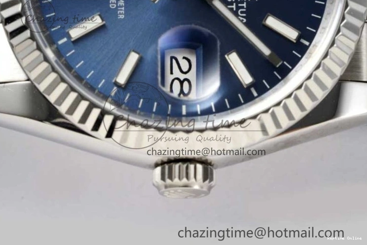 0103 EasyCare DateJust 36 DIWF 1:1 Best Edition 904L Steel Blue Stick Dial on Jubilee Bracelet SA 2317